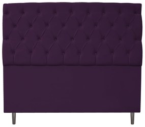 Cabeceira Estofada Liverpool 195 cm King Size Suede Roxo - ADJ Decor
