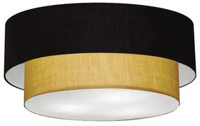 Plafon Para Sala Cilíndrico SL-3021 Cúpula Cor Preto Palha