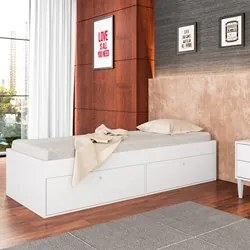 Cama Solteiro Tókio CM800 4 Portas Branco - Art In Móveis