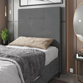 Cabeceira Luna Para Cama Box Solteiro 90 cm Suede - D'Rossi - Cinza