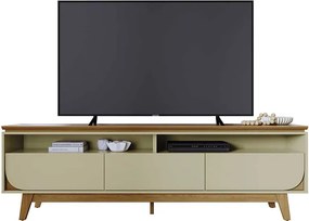 Bancada Decorativa Saiko MDP Pintura UV 3 Gavetas Corrediças Telescópicas até 75 Cumaru/Opala G97 - Gran Belo