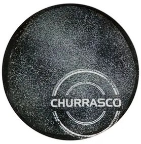 Prato Raso Tramontina Churrasco Carbon em Porcelana Decorada 25 cm