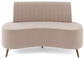 Sofá Living Decorativo 2 Lugares 1,60M Katara Rosê Veludo G33 - Gran Belo