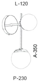 Arandela Com Globinho 23X12X35Cm 2 X G9 Metal E Globo Ø12Cm / Ø10Cm|Ol... (GRAFITE / CROMADO)