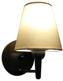 Arandela Cone Vivare Md-2004 Base Preto Cúpula em Tecido - Bivolt