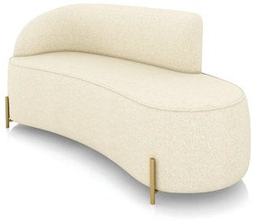 Sofá 3 Lugares Orgânico 180cm Pé Dourado Morgan Linho D03 - D'Rossi - Bege
