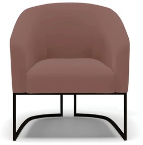 Poltrona Decorativa Industrial Preto Kit 2 Stella Veludo Rosê D03 - D'Rossi
