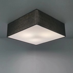 Plafon Quadrado Md-3002 Cúpula em Tecido 50x50x15cm Preto - Bivolt
