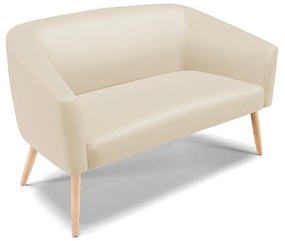 Namoradeira e 2 Poltronas Pé Palito Natural Stella Sintético Bege D03 - D'Rossi