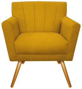 kit 02 Poltronas Laura Palito Mel Suede Amarelo - ADJ Decor