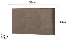 Painel Luna Para Cama Box Solteiro 90 cm Suede Marrom - D'Rossi
