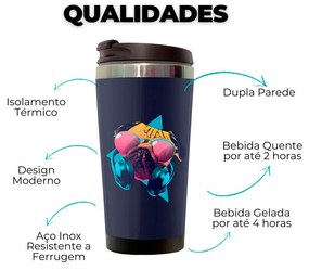 Copo Térmico 500ml Inox Cachorro Pug Pop Art