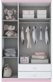 Roupeiro Infantil Bala de Menta 3 Portas 2 Gavetas - Branco
