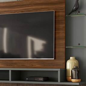 Painel Home Roanne 182 cm Palissandro e Cinza Regio - D'Rossi