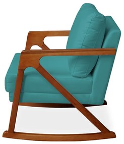 Poltrona Mona Amber Balanço Veludo Azul Tiffany