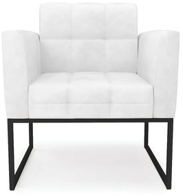 Poltrona Elisa Corano Base Metálica Preto - D'Rossi - Branco