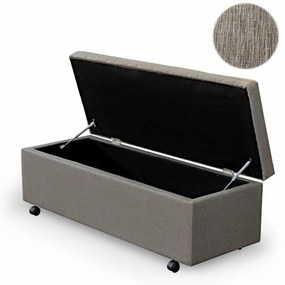 Calçadeira Baú Casal 140 cm Toskana Linho Cinza - Sheep Estofados - Cinza claro