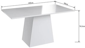 Mesa Com Base De Jantar Cozinha Multiuso - Branco