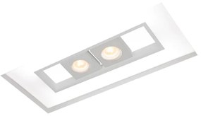 Luminária De Embutir No Frame Focus Retangular 4Xt8 60Cm / 2Xmr1 Gu10... (PT - Preto Texturizado)