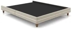 Cama Casal Base Box 140cm Many Z37 Veludo Bege - Mpozenato