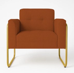 Poltrona Sala Industrial Alta Tubo Dourado Elisa Bouclê D03 - D'Rossi - Terra