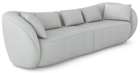 Sofá Bipartido Sala de Estar Diamond 272cm com Almofadas Soltas Bouclê Cinza G52 - Gran Belo