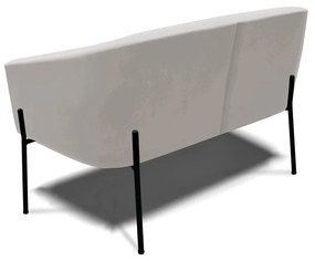 Namoradeira e 2 Poltronas Pé de Ferro Preto Stella Veludo D03 - D'Rossi - Cinza