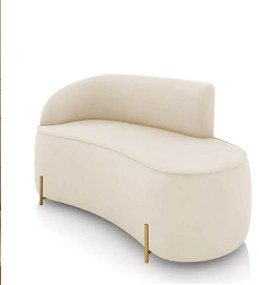 Sofá 2 Lugares Orgânico 140cm Pé Dourado Morgan Veludo/Cotelê D03 - D'Rossi - Bege