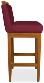 Kit 4 Banquetas Decorativa Elis Veludo Bordo