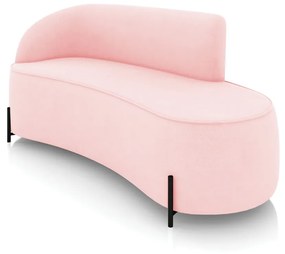 Sofá 3 Lugares Orgânico 180cm Pé Ferro Preto Morgan Suede D03 - D'Rossi - Rosa Bebê