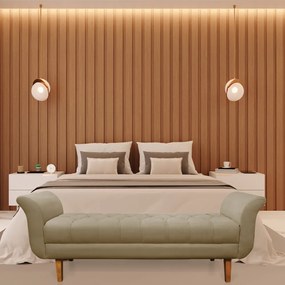 Recamier Olinda Suede 160 cm Pés Chanfrado Castanhos M11 - D'Rossi - Marrom Rato