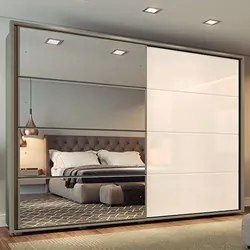 Guarda Roupa Casal Com Espelho 2 Portas de Correr Cavic Duna/Off White