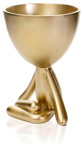 Vaso Decorativo Bob Robert Plant em Poliresina Dourado 14,5x11x10 cm - D'Rossi