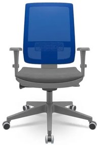 Cadeira Brizza Diretor Grafite Tela Azul Assento Vinil Cinza Autocompensador Piramidal - 66162 Sun House