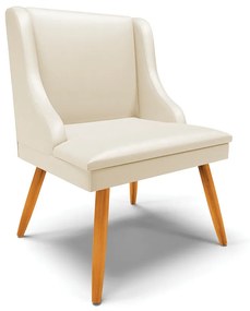 Kit 08 Cadeiras de Jantar Liz Corino Pes Palito Castanho D03 - D'Rossi - Bege