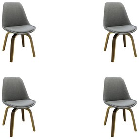 Kit 4 Cadeiras Decorativas Sala e Escritório SoftLine Linho Cinza G56 - Gran Belo
