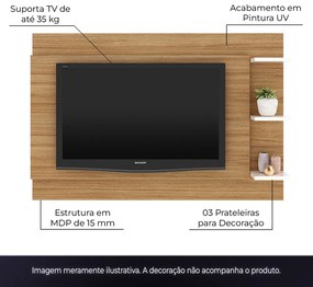 Painel Home para TV até 65 Sala de Estar PL3002 Natural/Off White G69 - Gran Belo
