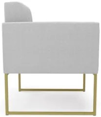Namoradeira e Poltrona Industrial Dourado Ana Bouclé Cinza - Ibiza