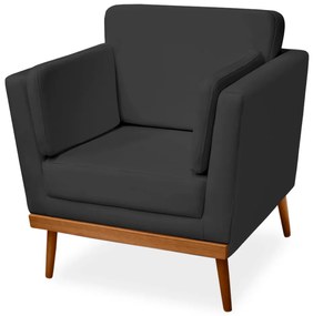 Poltrona Decorativa Siena Veludo Preto