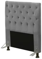 Cabeceira Cama Box Solteiro 90cm Cristal Veludo Cinza - MV Estofados