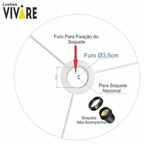 Cúpula Abajur Cilíndrica Cp-7021 Ø45x25cm Lillás
