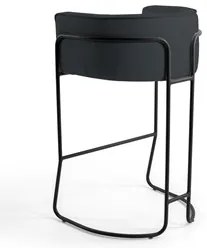 Kit 4 Banquetas Decorativas Base Aço Preto Betina D-465 Linho Chumbo -