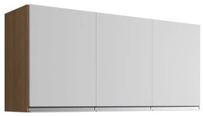 Armário Cozinha Aéreo 120cm 3 Portas Leticia A01 - D'Rossi - Amendoa e Branco