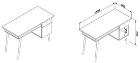 Escrivaninha Mesa Home Office Retrô Nicho 1 Gaveta 1 Porta