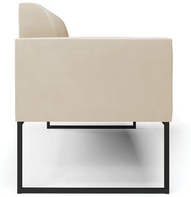 Sofá Namoradeira Base Industrial Preto Marisa Suede D03 - DRossi - Bege