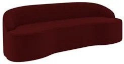 Sofá 4 Lugares para Sala de Estar Living 230cm Theo D06 Veludo Bordô -