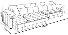 Sofá Retrátil Manual Sala de Estar Nolan Bipartido 379cm Conforto Premium em Couro Verde G58 - Gran Belo