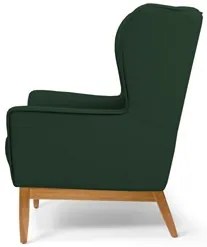 Poltrona Decorativa Base Manu Madeira Milena C-117 Linho Verde - Domi