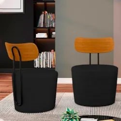 Poltrona Decorativa para Sala de Estar Redonda 53cm Le Moon Z32 Veludo