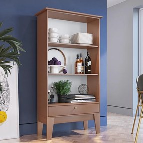 Buffet Cristaleira Retro Com 3 Prateleiras 1 Porta - Ceramic